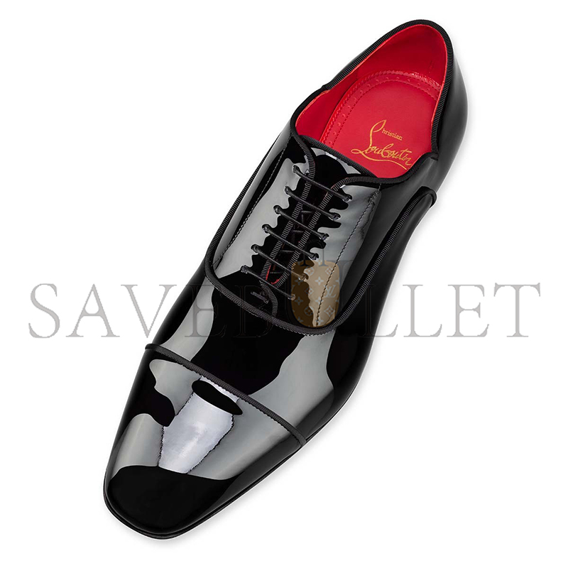 ch**an louboutin greggy chickoxF0rds patent calf leather black men 3220753j323